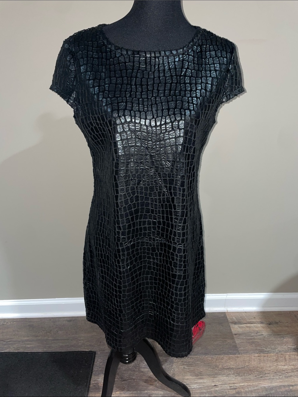Custo Barcelona! Beautiful european black Croc-Embossed Dress!
